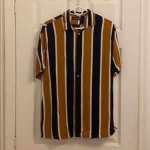 Zara Summer Shirt - Yellow, Blue and White Stripes